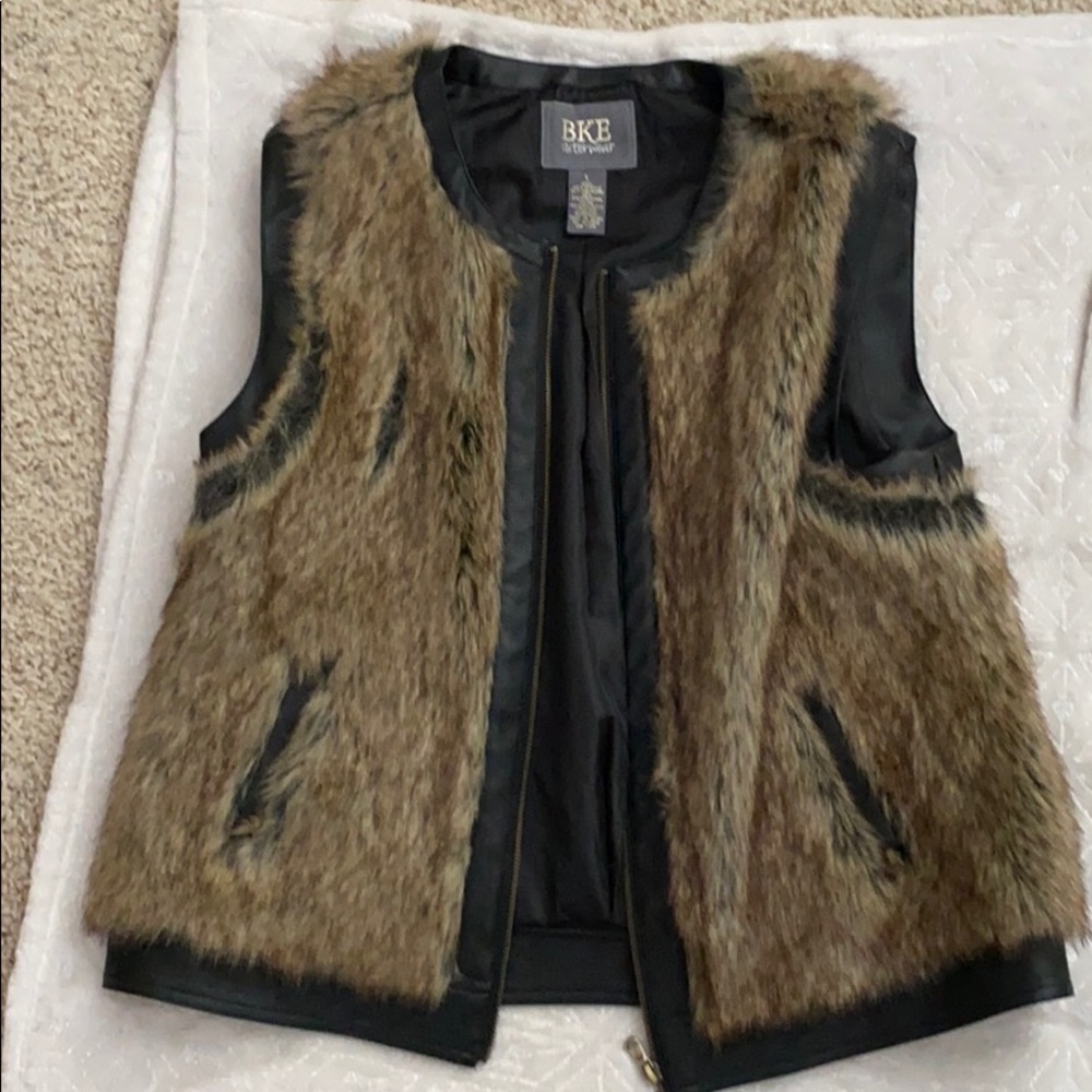 BKE Fur & Leather Vest
